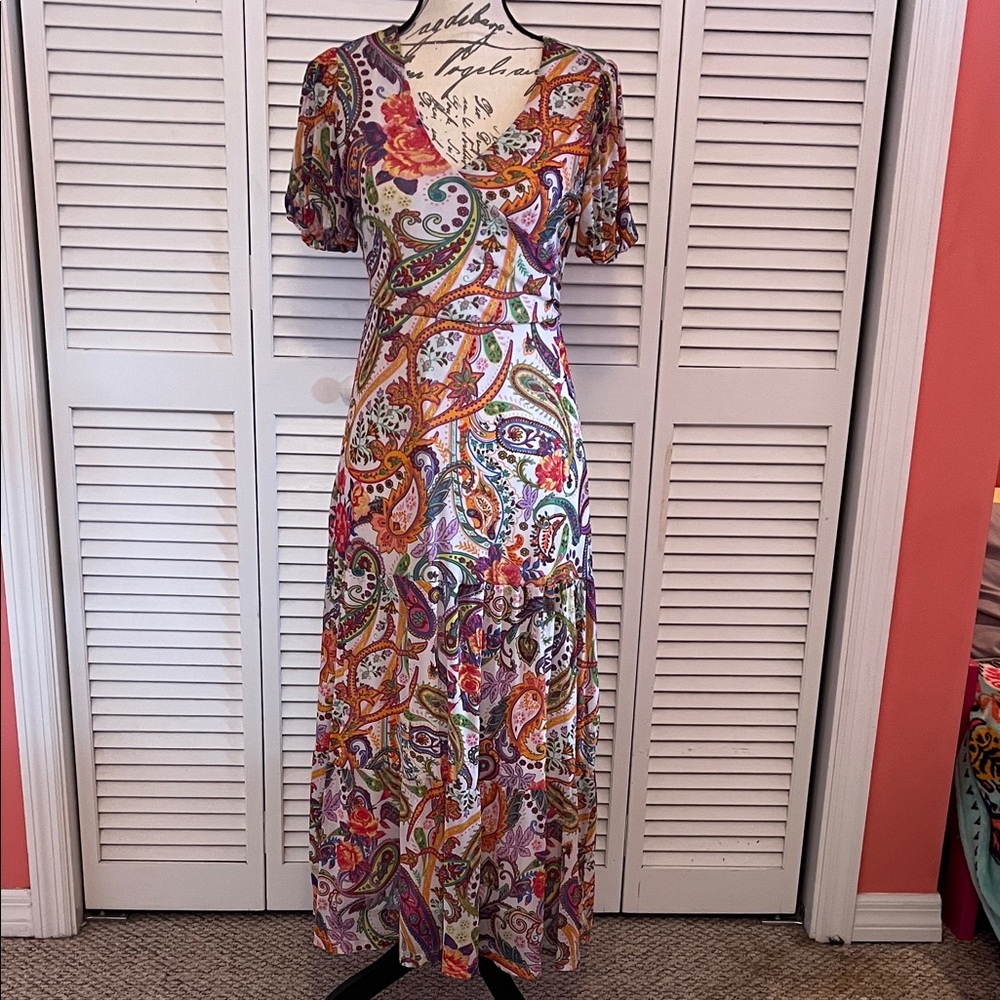 Harlow &Rose Colorful Paisley Maxi Dress
